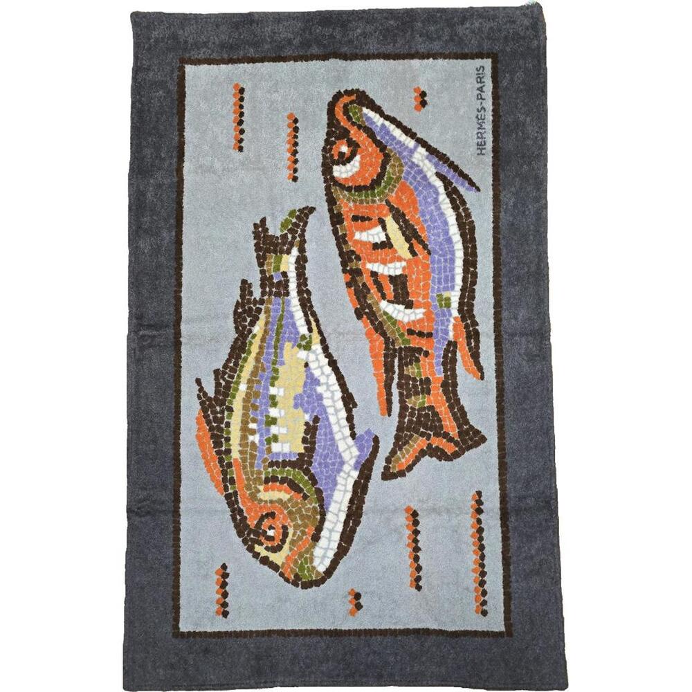 Hermès Paris Mosaic Fish Beach Towel 100% Cotton